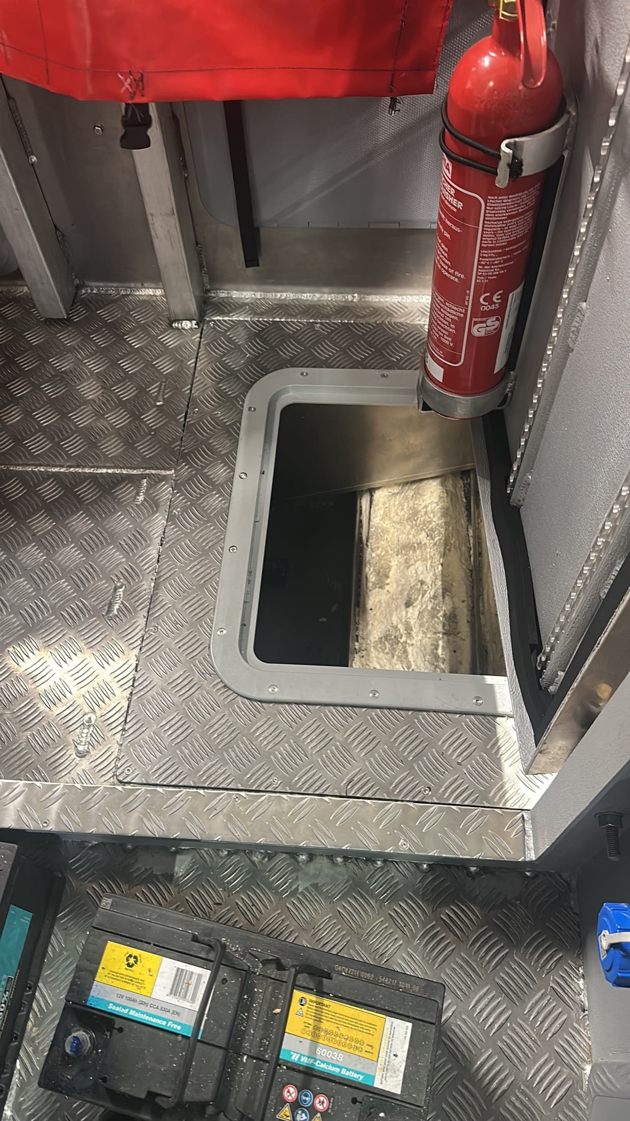 Aluminium deck hatch and checker plate detail